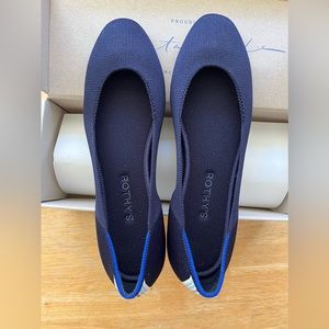 NIB Rothy Flats Size 9.5 Navy Square Toe